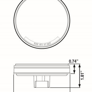 Optronics Trailer Light, Fleet Count ™, Stop/ Turn/ Tail Light, LED, Round, 4.31 Inch Diameter, 12.8 Volt DC, Polycarbonate Lens and Housing – STL13RK