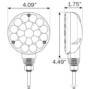 Optronics Trailer Light, STL51 Series, Stop/ Turn/ Tail Light, LED Bulb, Round, Red, 4 Inch Diameter, 21 Diodes, 12 Volt – STL51RBB