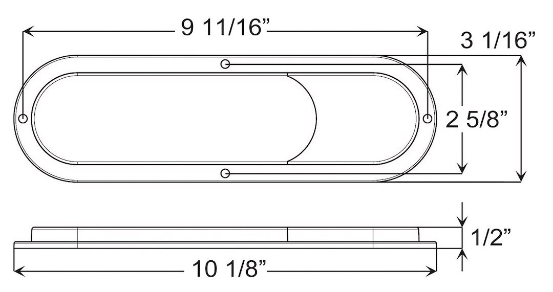 Optronics Trailer Light, Fusion, Stop/ Turn/ Tail/ Back-Up Light, Surface Mount, LED, Oval, Red, 10-1/4 Inch Length X 3-1/16 Inch Width – STL68RBP
