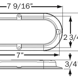 Optronics Trailer Light, Fleet Count ™, Stop/ Turn/ Tail Light, LED, Oval, Red, 7-9/16 Inch Length X 3-5/16 Inch Width X 3/4 Inch Depth – STL73RK
