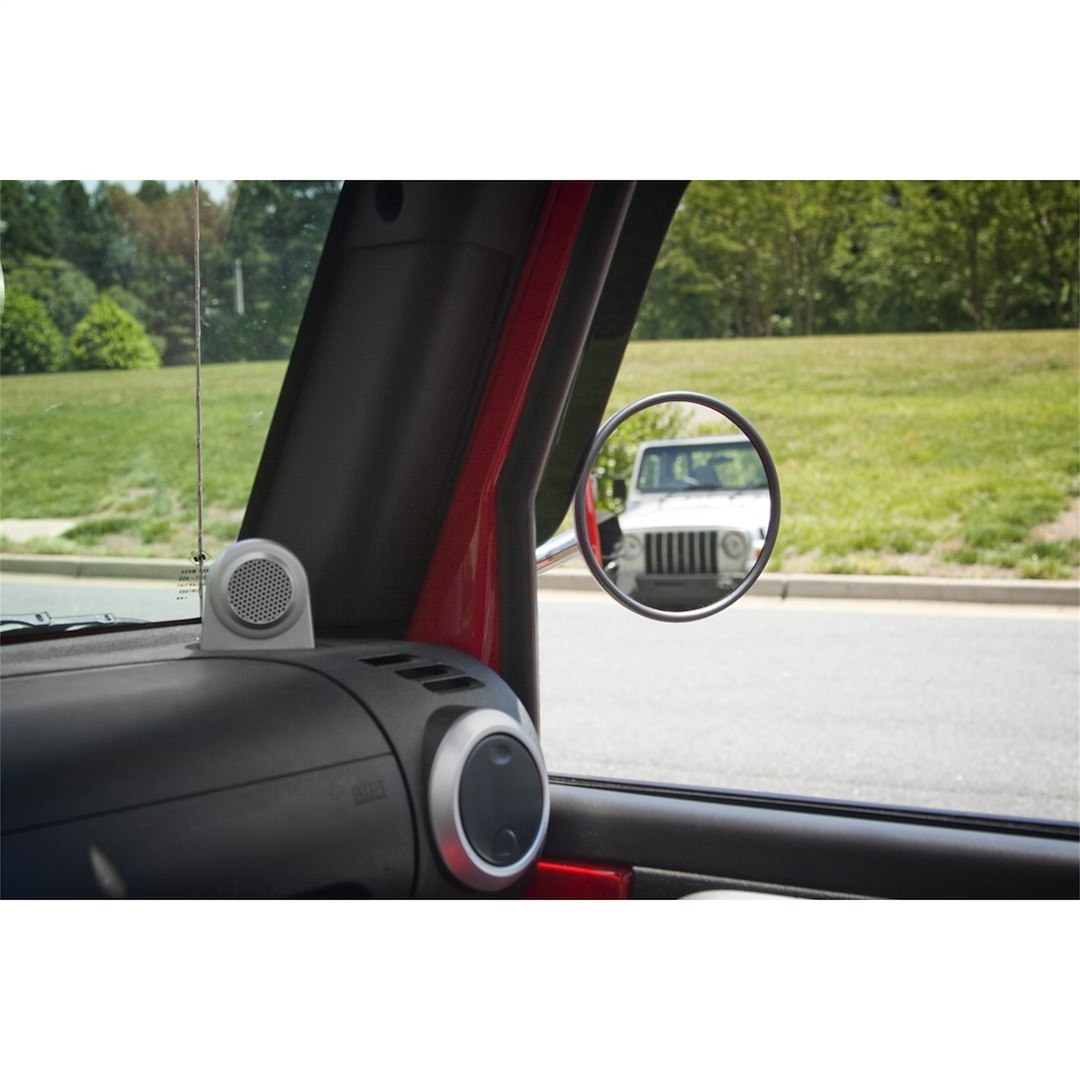 Rugged Ridge Exterior Mirror Relocation Bracket, Powder Coated, Black, Steel, Set of 2 – 11025.10