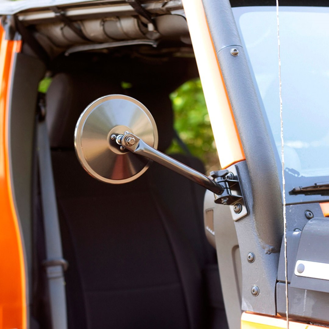 Rugged Ridge Exterior Mirror Relocation Bracket, Powder Coated, Black, Steel, Single – 11025.11