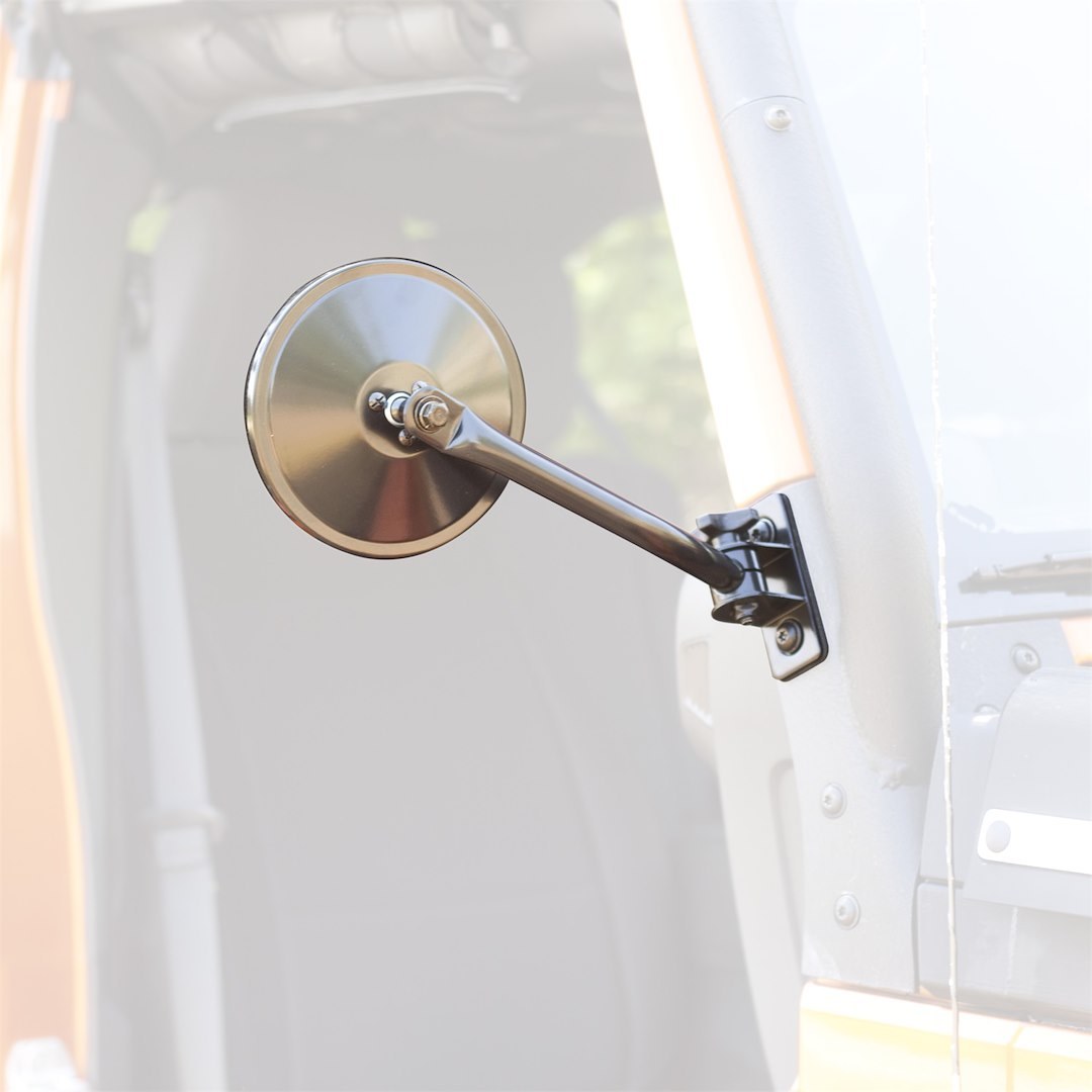Rugged Ridge Exterior Mirror Relocation Bracket, Powder Coated, Black, Steel, Single – 11025.11