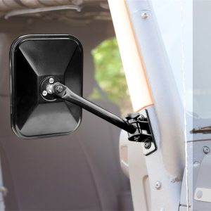 Rugged Ridge Exterior Mirror, Quick Release, Aftermarket Conversion, Set of 2, Black, Manual, Non-Foldaway, Without Heated Mirrors – 11025.12