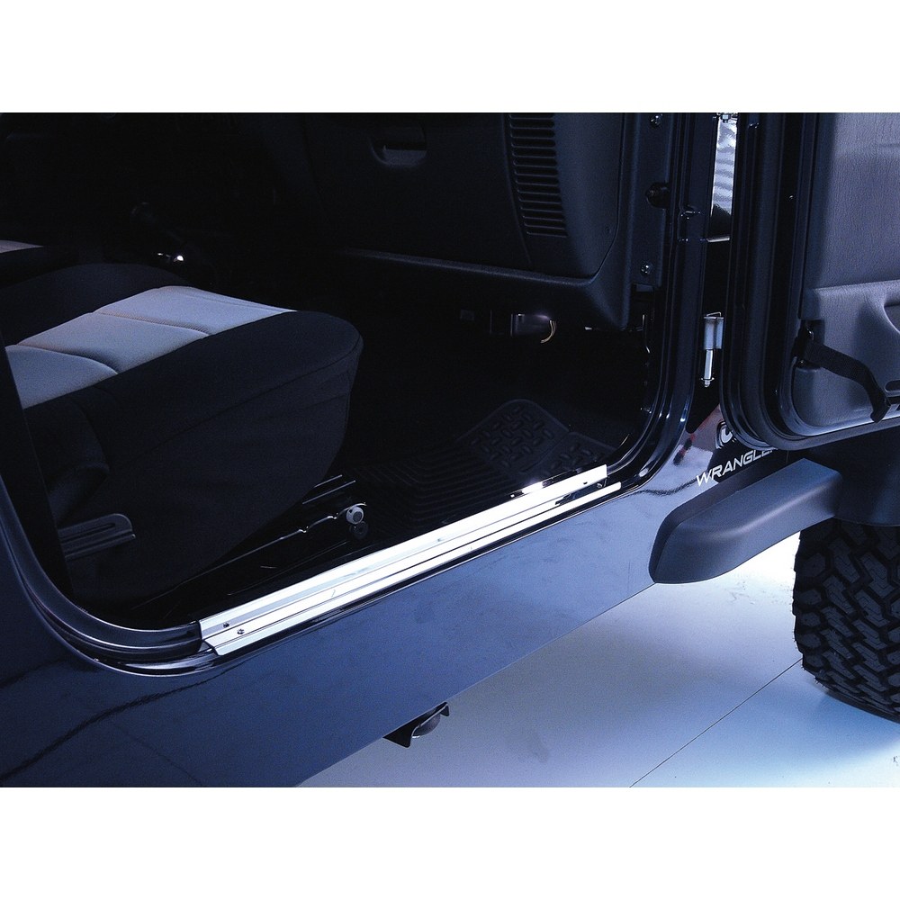 Rugged Ridge Door Sill Protector, Entry Guards, Stainless Steel, Non-Illuminated, Set of 2 – 11119.03