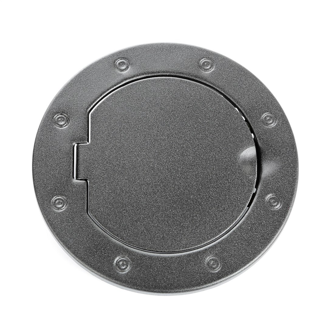 Rugged Ridge Fuel Door, Riveted Ring, Textured Black Door and Ring, Non-Locking – 11229.05
