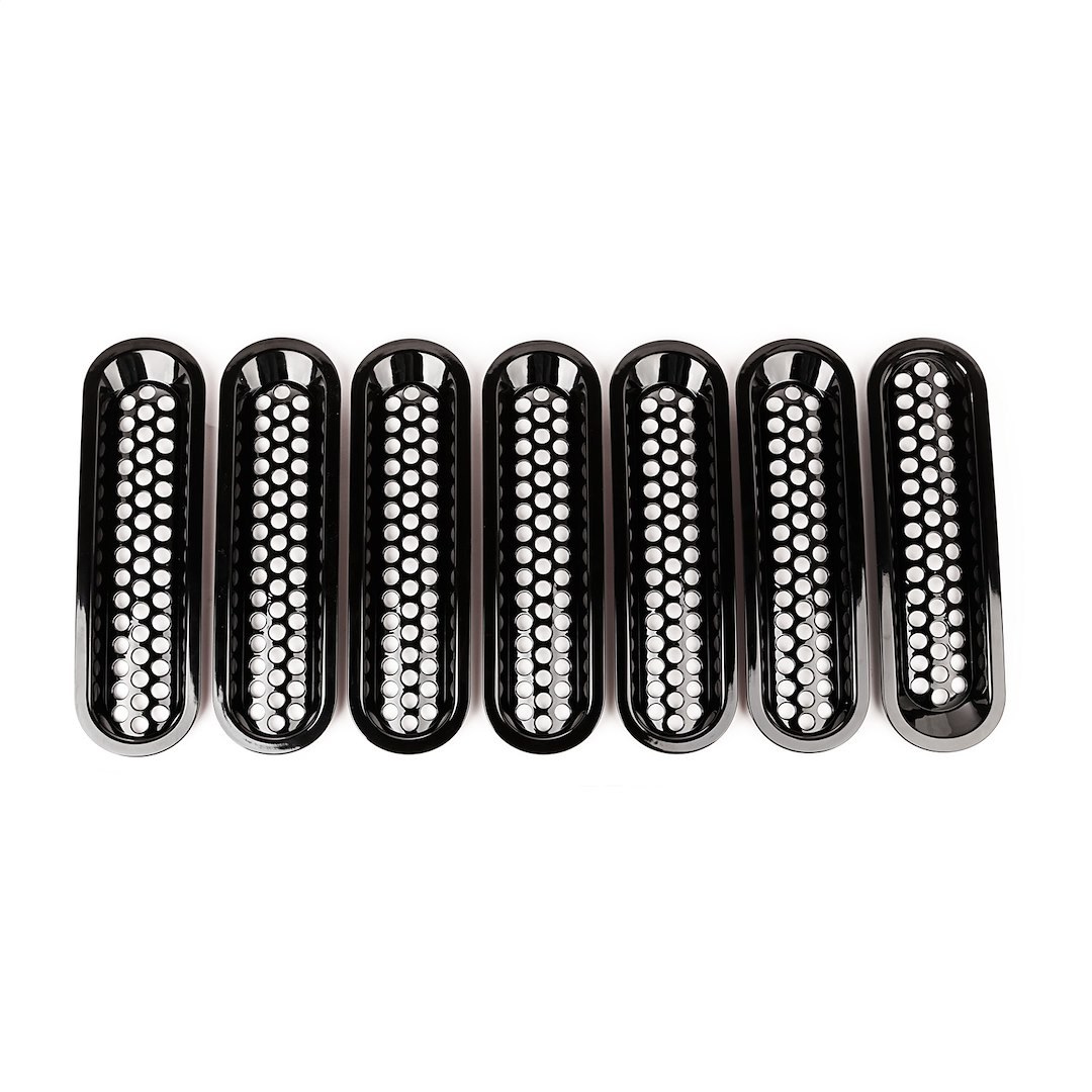 Rugged Ridge Grille Insert, Inlay, 7 Piece Honeycomb Style, Without Light Cutouts, Painted, Black, Plastic – 11306.31