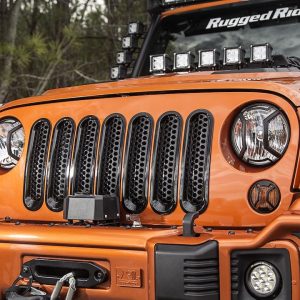 Rugged Ridge Grille Insert, Inlay, 7 Piece Honeycomb Style, Without Light Cutouts, Painted, Black, Plastic – 11306.31