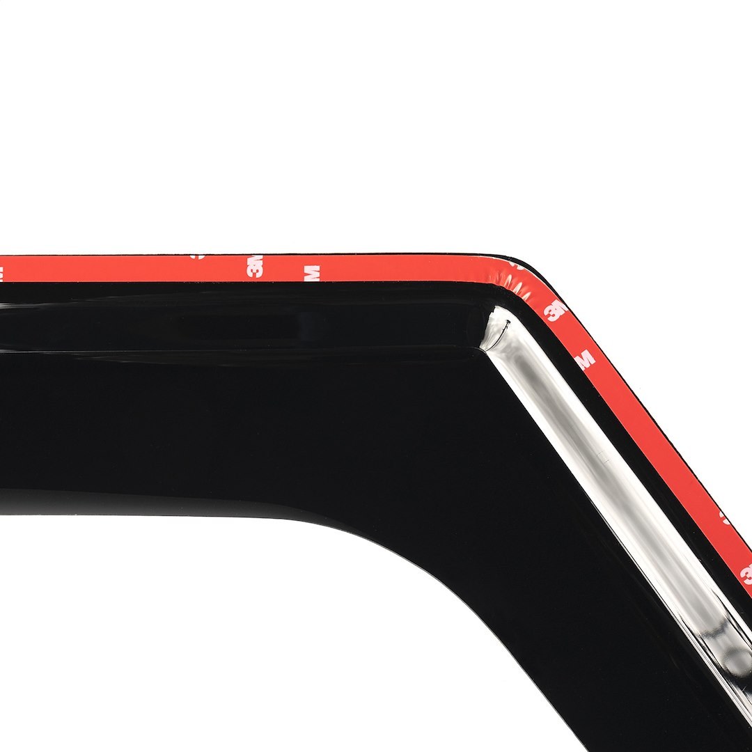 Rugged Ridge Rainguard, Aerodynamic Design, Stick on, Matte Black, Acrylic, Set of 4 – 11349.17