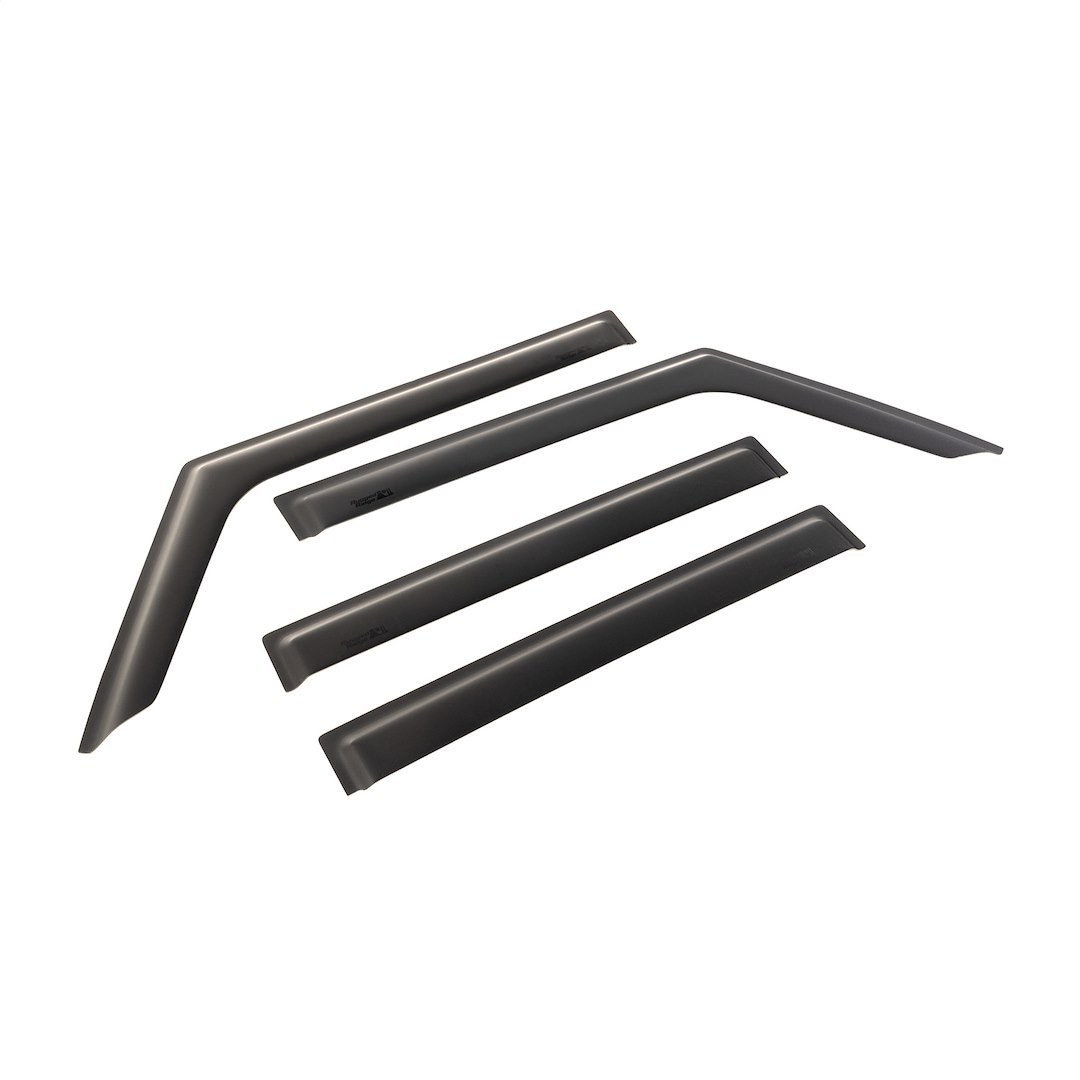 Rugged Ridge Rainguard, Aerodynamic Design, Stick on, Matte Black, Acrylic, Set of 4 – 11349.17