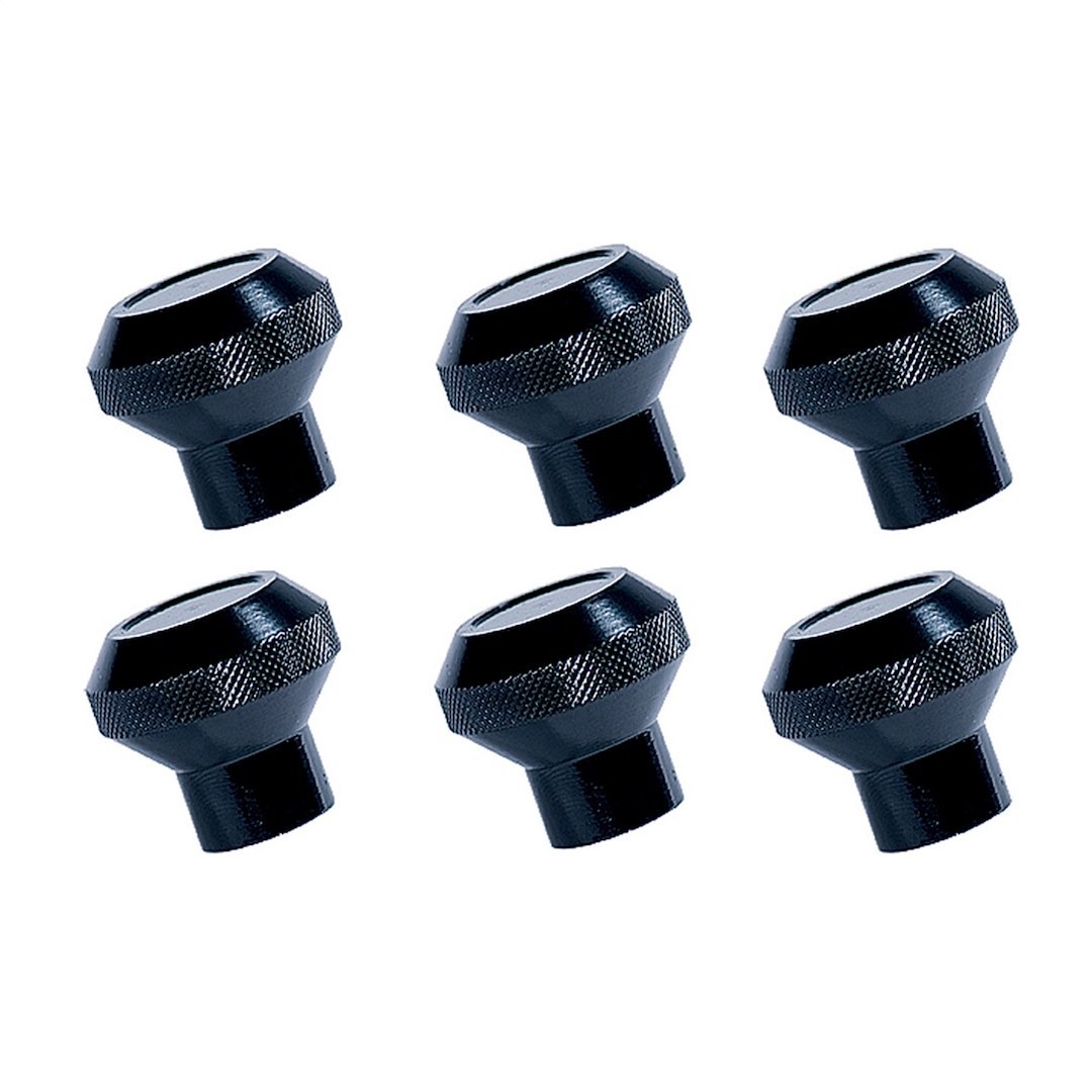 Rugged Ridge Dash Knob, Billet, Black, Aluminum, Set of 6 – 11420.02