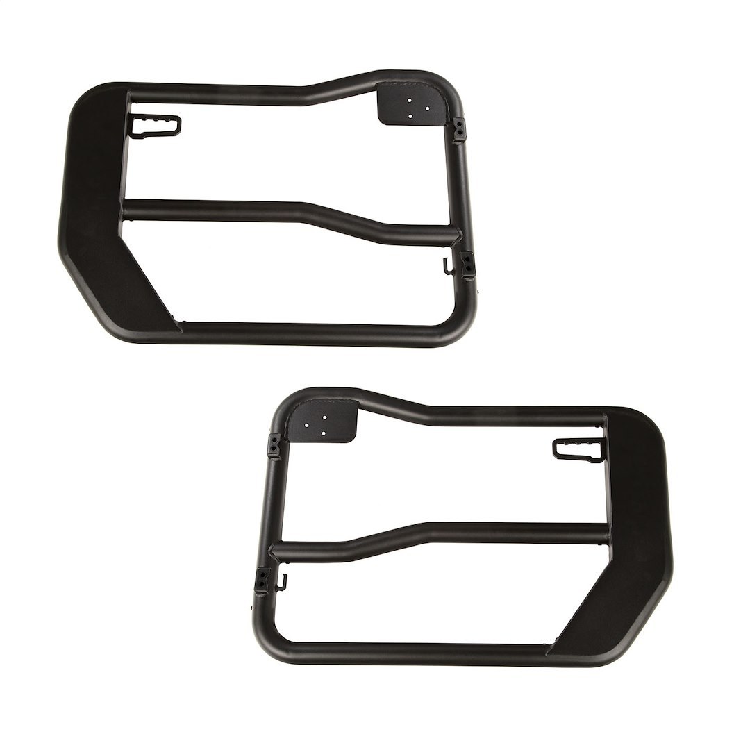 Rugged Ridge Door, Tubular Lower Half, Powdercoated, Textured Black, Steel, Set of 2, With Mirrors – 11509.15