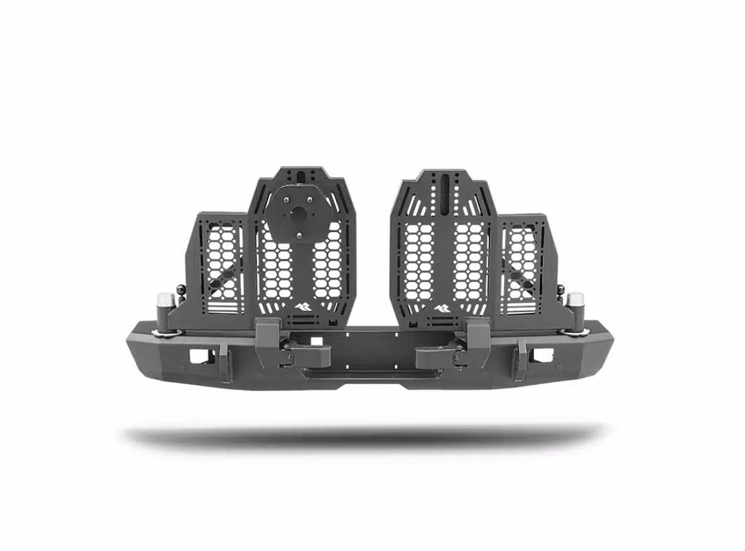 Rugged Ridge Bumper, Wingmate, Modular Design, Mounting Hardware Included, Compatible with OE Hitch, With D-Ring Mounts, With Light Cutouts – 11540.38