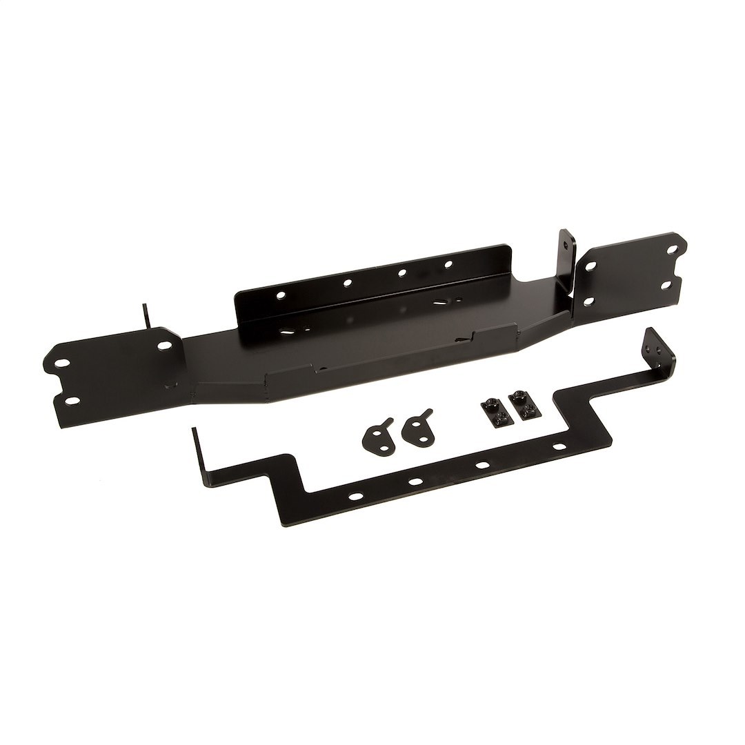 Rugged Ridge Winch Mount, For Use with Most Bumpers, Fixed Mount, Painted, Black, Steel – 11543.16