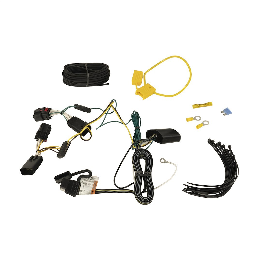 Rugged Ridge Trailer Hitch Rear, Class II, Square Tube, 2 Inch Receiver, Bolt on, With Wiring Harness – 11580.57