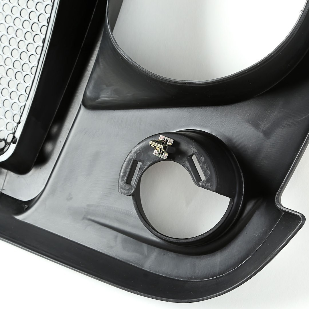 Rugged Ridge Grille, Spartan™, Angry Eyes Style, Without OE Grille Slots, Unpainted, Black, Fiberglass/ Steel – 12034.01
