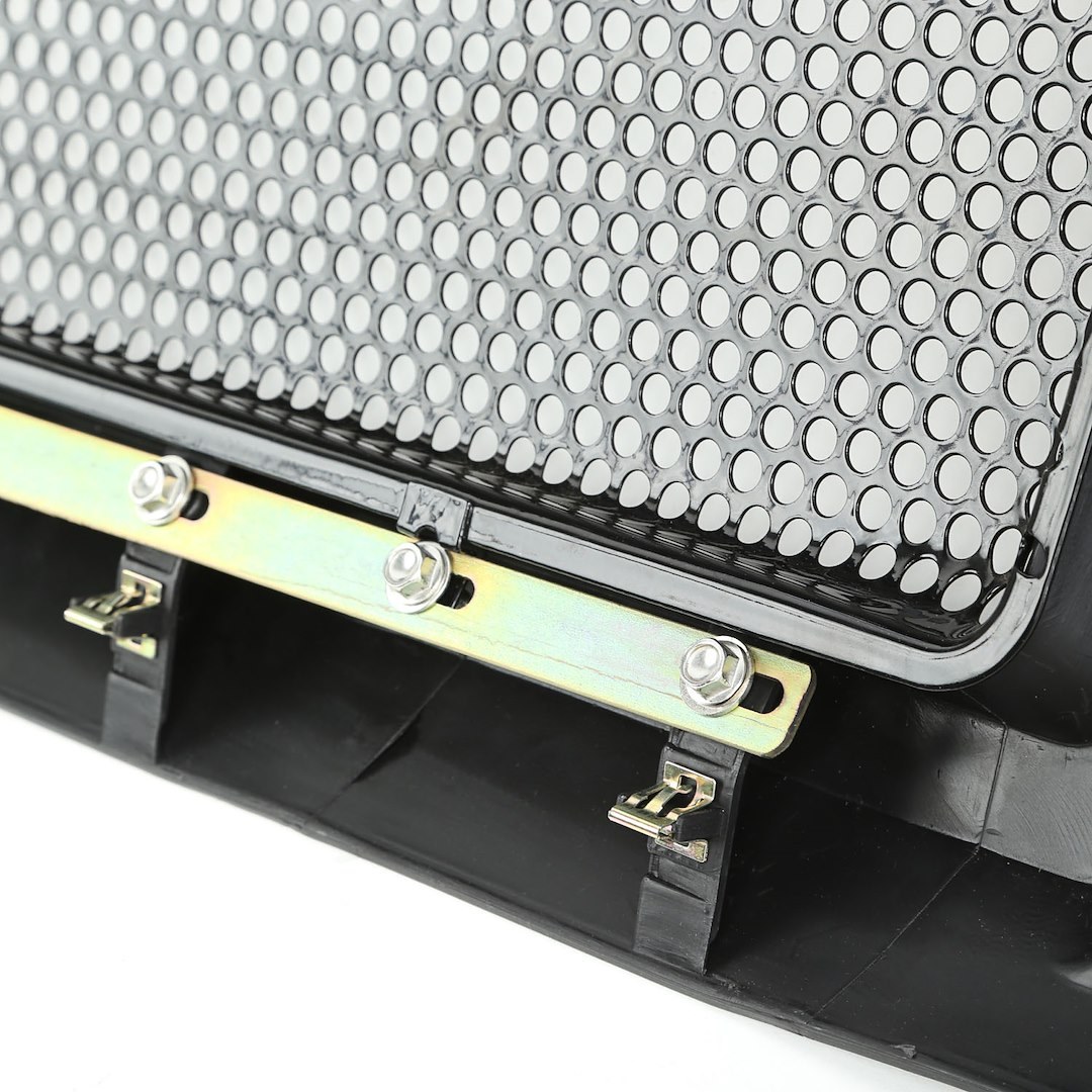 Rugged Ridge Grille, Spartan™, Angry Eyes Style, Without OE Grille Slots, Unpainted, Black, Fiberglass/ Steel – 12034.01