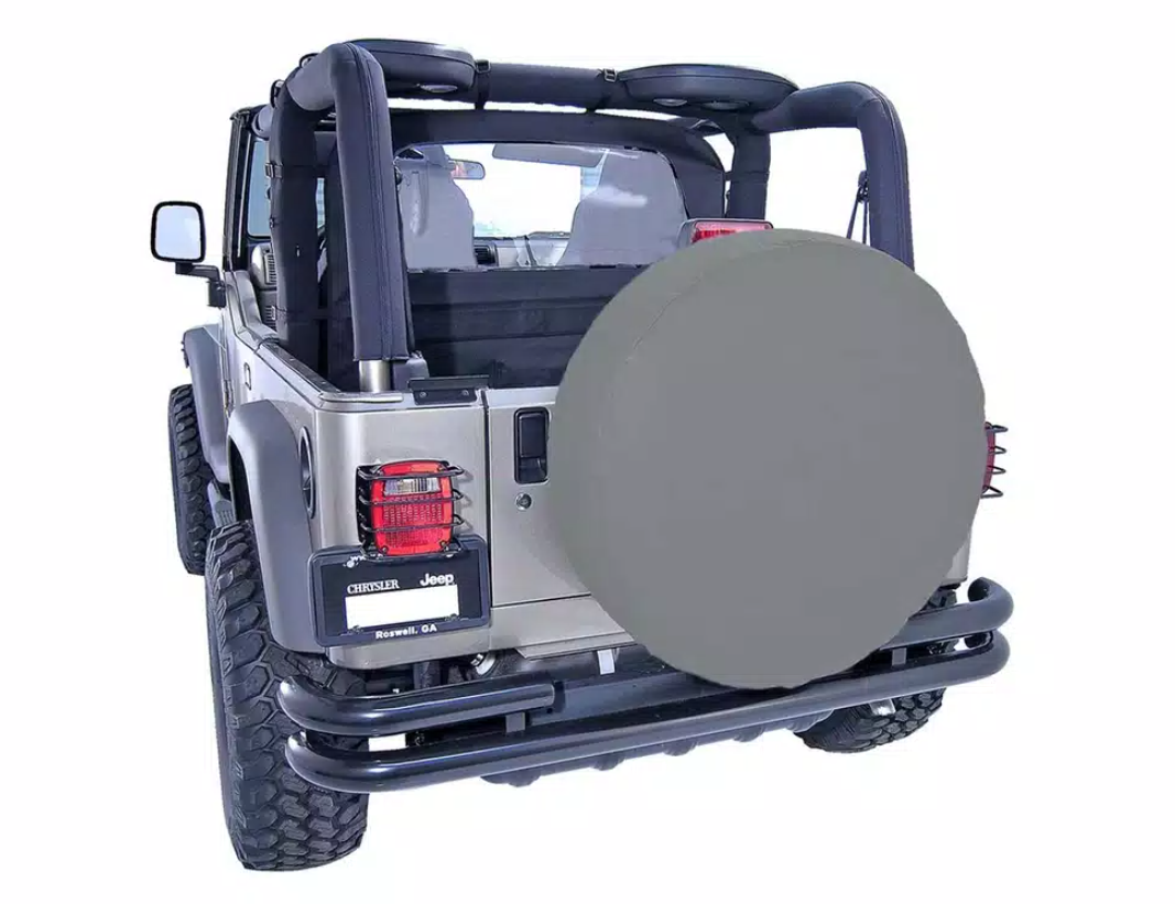 Rugged Ridge Spare Tire Cover, Fits 35 Inch to 36 Inch Diameter, Gray, Polyester – 12804.09