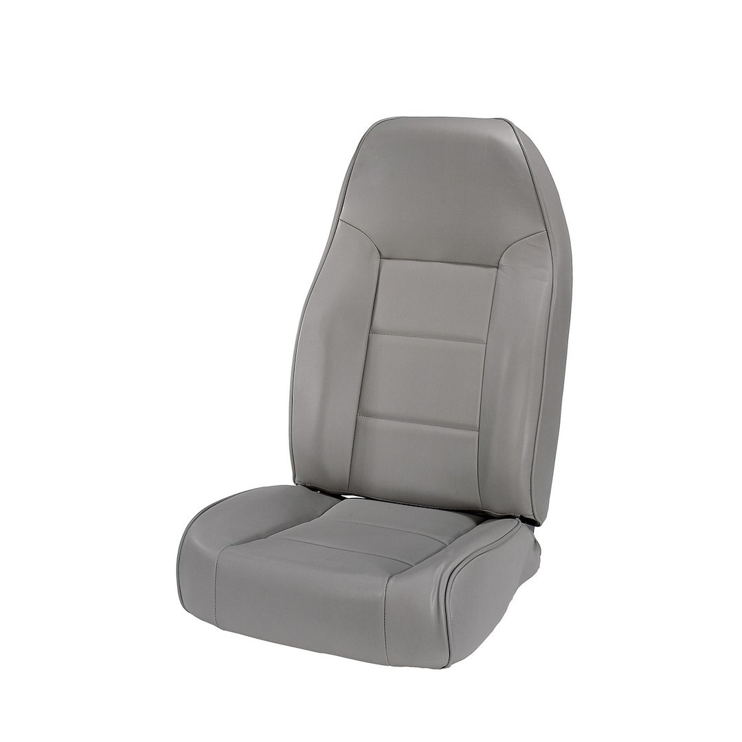 Rugged Ridge Seat, Bucket Seat, Front, Non-Reclining, High Back, Gray, Vinyl, Without Headrest, Uses OEM Brackets – 13401.09