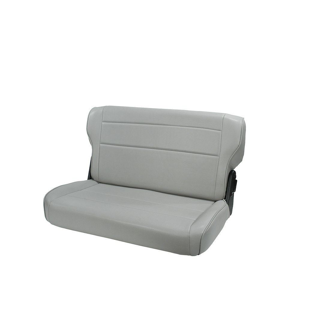 Rugged Ridge Seat, Bench Seat, Rear, Fold and Tumble, Standard, Gray, Vinyl, Without Headrest, Uses OEM Brackets – 13462.09