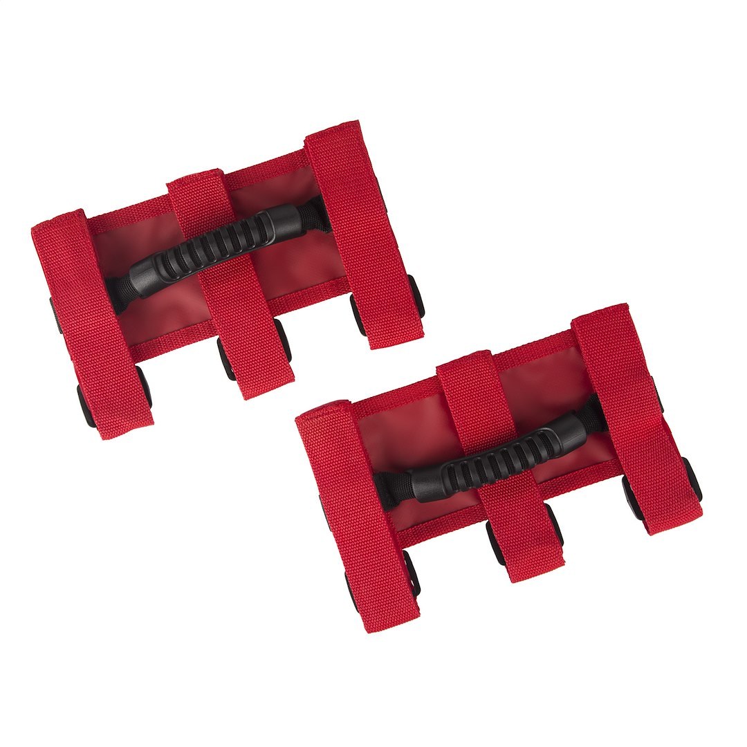 Rugged Ridge Interior Grab Strap, Ultimate Grab Handle, Red, Nylon, Roll Bar, Set of 2 – 13505.03