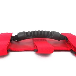 Rugged Ridge Interior Grab Strap, Ultimate Grab Handle, Red, Nylon, Roll Bar, Set of 2 – 13505.03