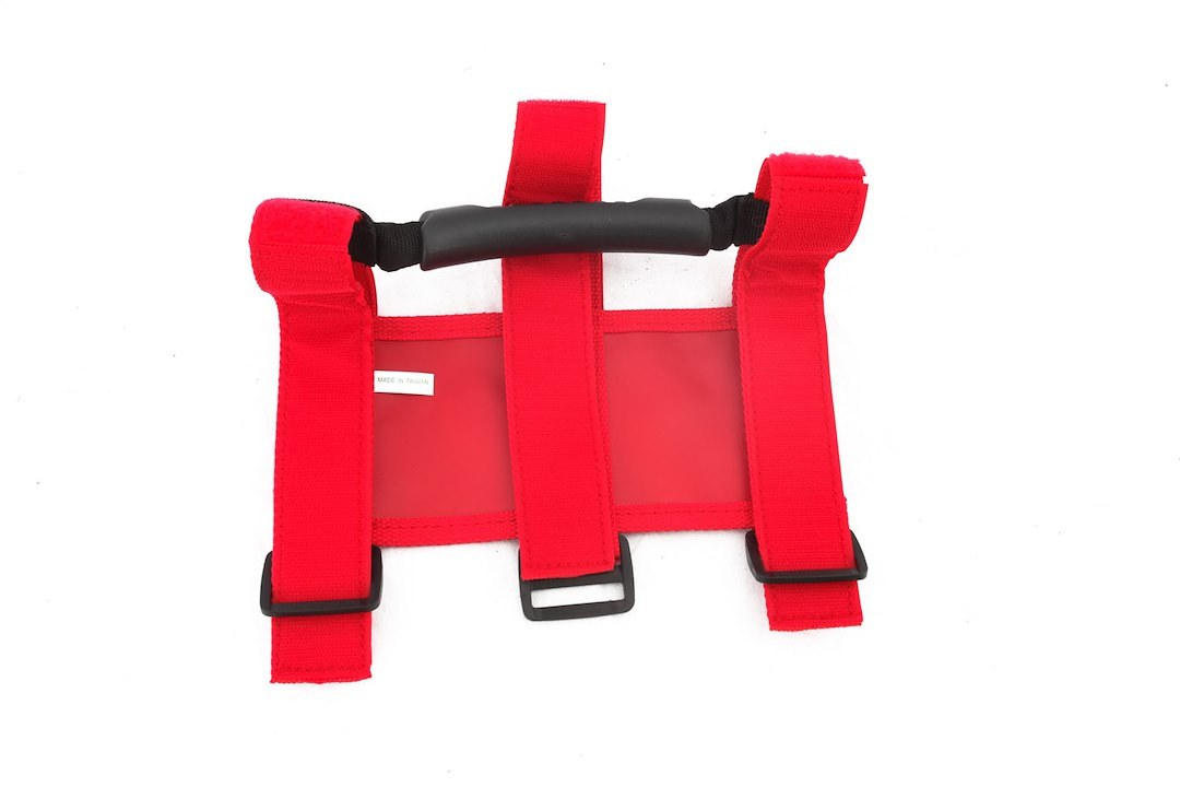 Rugged Ridge Interior Grab Strap, Ultimate Grab Handle, Red, Nylon, Roll Bar, Set of 2 – 13505.03