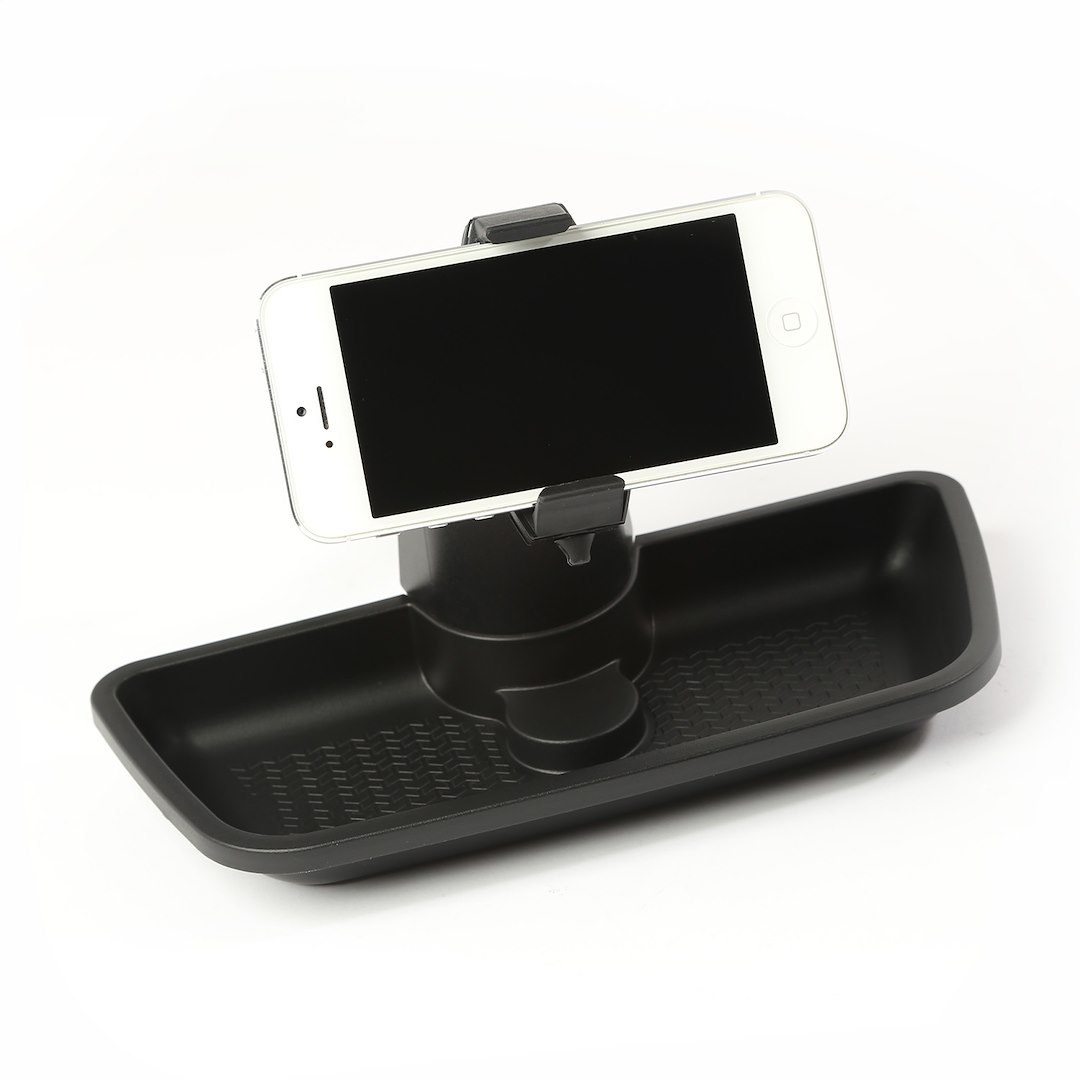 Rugged Ridge Cell Phone Mount, Painted, Black, Plastic, With Universal Smartphone Clamp Mount/ Tripod Stud Mount for Pov Cameras – 13551.16