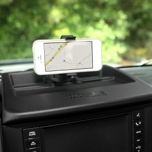 Rugged Ridge Cell Phone Mount, Painted, Black, Plastic, With Universal Smartphone Clamp Mount – 13551.17