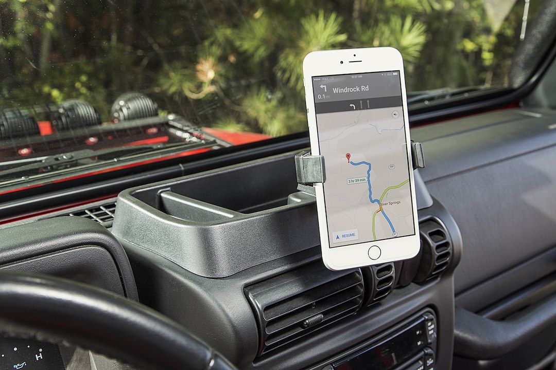 Rugged Ridge Cell Phone Mount, Multi-Mount, Fits Smartphone/ Camera/ Radar Detector, Upper Panel, Dash Multi Mount, Black, Plastic – 13551.19