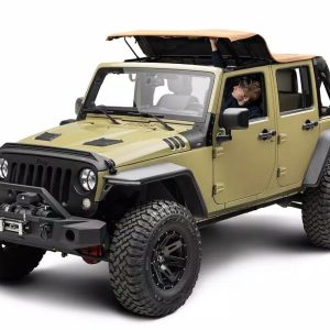 Rugged Ridge Soft Top, Voyager, Bowless, Tan, Twill, Without Doors, Includes Tinted Windows, With Sun Roof, With Hardware – 13861.33