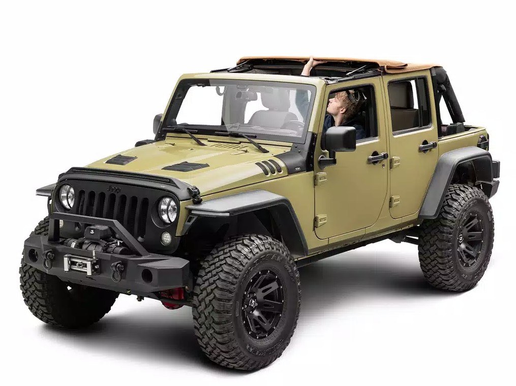 Rugged Ridge Soft Top, Voyager, Bowless, Tan, Twill, Without Doors, Includes Tinted Windows, With Sun Roof, With Hardware – 13861.33