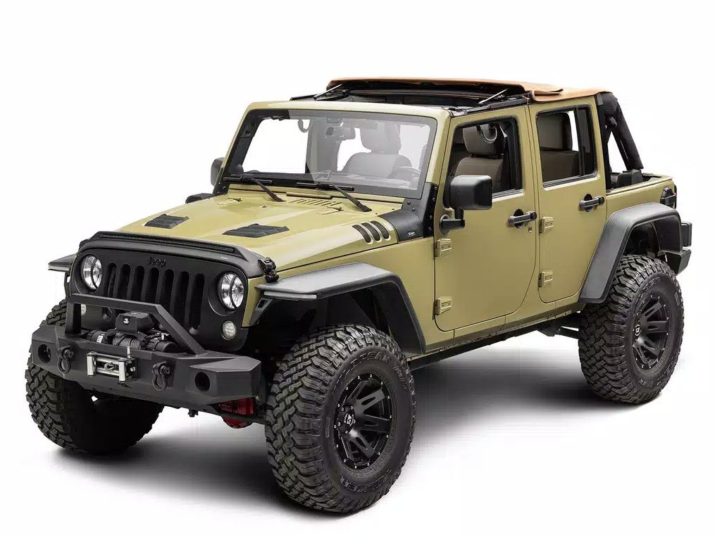 Rugged Ridge Soft Top, Voyager, Bowless, Tan, Twill, Without Doors, Includes Tinted Windows, With Sun Roof, With Hardware – 13861.33