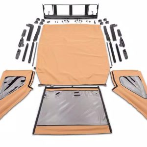 Rugged Ridge Soft Top, Voyager, Bowless, Tan, Twill, Without Doors, Includes Tinted Windows, With Sun Roof, With Hardware – 13863.33