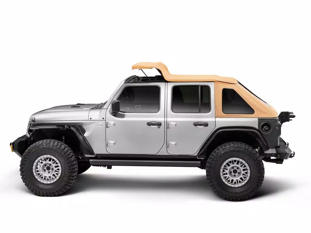 Rugged Ridge Soft Top, Voyager, Bowless, Tan, Twill, Without Doors, Includes Tinted Windows, With Sun Roof, With Hardware – 13863.33
