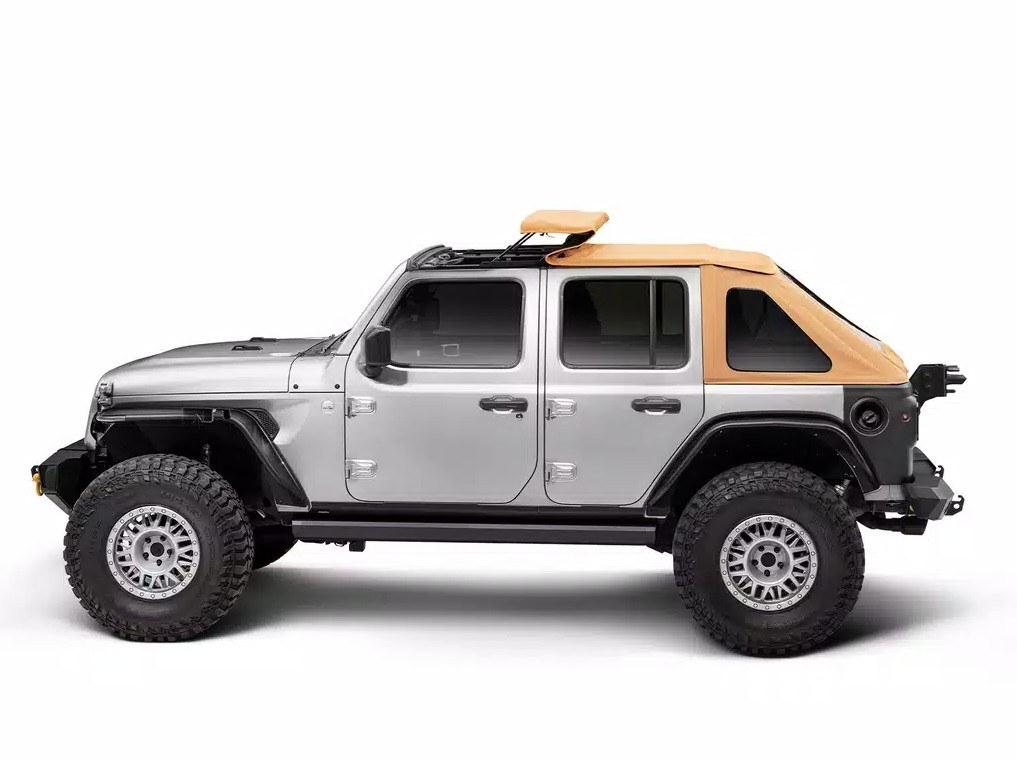 Rugged Ridge Soft Top, Voyager, Bowless, Tan, Twill, Without Doors, Includes Tinted Windows, With Sun Roof, With Hardware – 13863.33