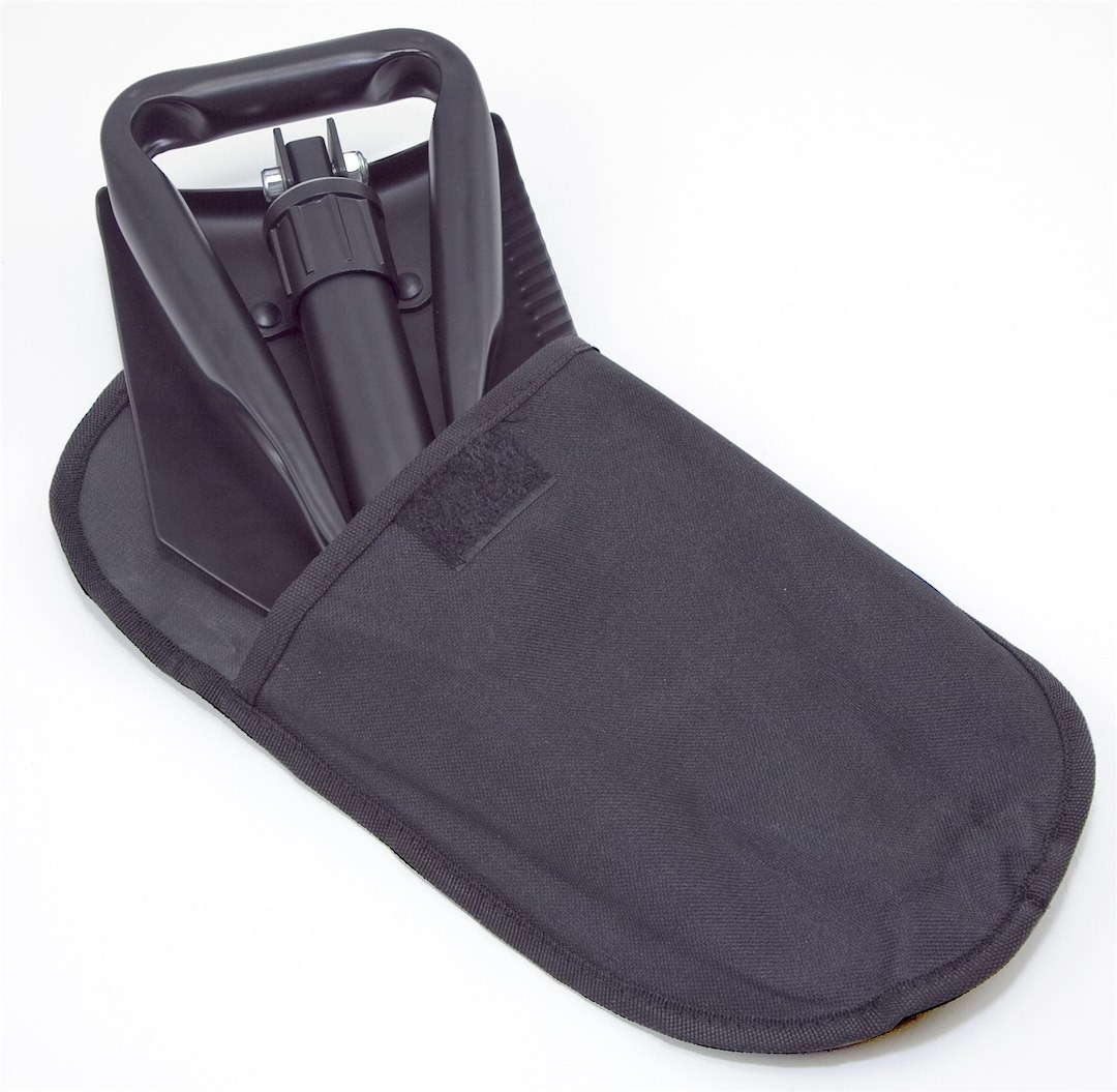 Rugged Ridge Shovel, Powder Coated, Black, Folding, 23 Inch Extended Length, 9 Inch Folded Length, With Carrying Case – 15104.42