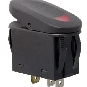 Rugged Ridge Multi Purpose Switch, On-Off, 20 Amp Design, Rocker Switch, Oval, Red Illumination, Black – 17235.02