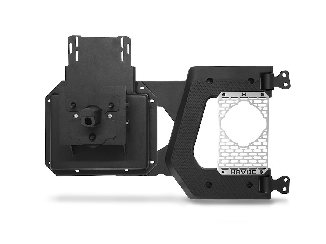Omix-ADA Spare Tire Carrier, Rear, 40 Inch Tire, Black, Aluminum, With Tailgate Hinge – HFB-05-019