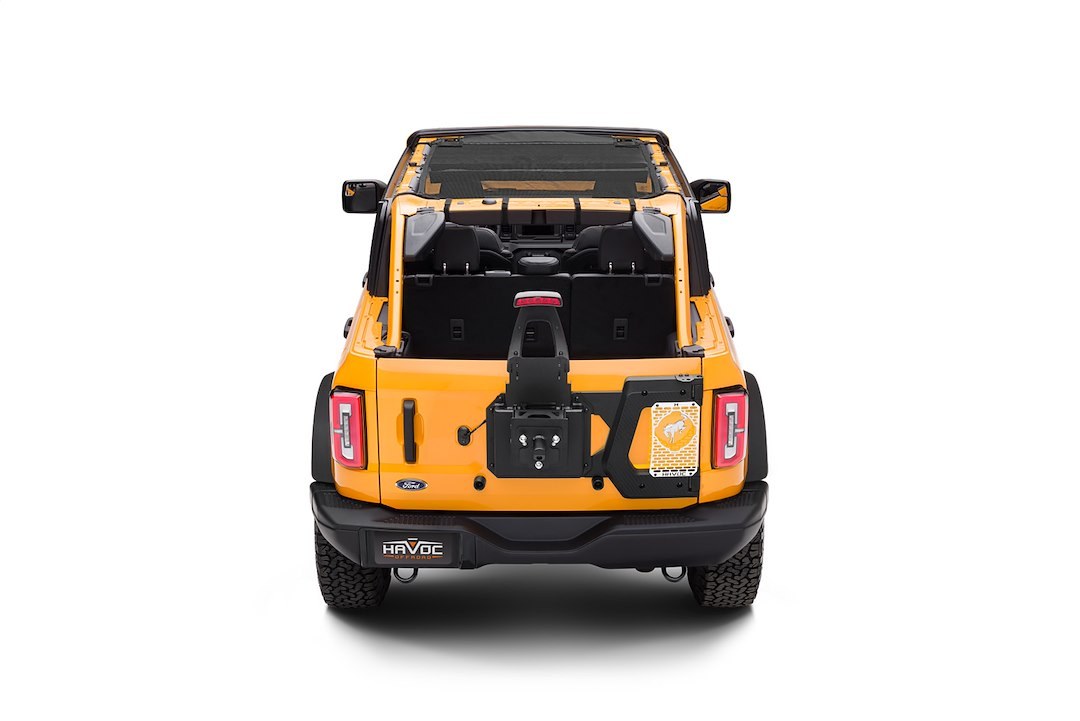 Omix-ADA Spare Tire Carrier, Rear, 40 Inch Tire, Black, Aluminum, With Tailgate Hinge – HFB-05-019