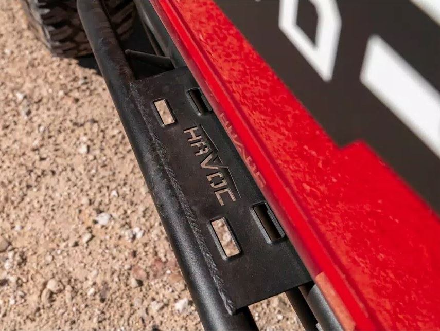 Omix-ADA Nerf Bar, Trailcrawler, Without Step Pads, 2 Inch Diameter Tube, Powder Coated, Black, Steel, With End Caps, Rocker Panel Mount – HFB-06-001
