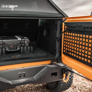 Omix-ADA Molle Cargo Panel, Off-Road, For Use to Store Commonly Used Tool and Accessories, Tailgate Mount, Powder Coat, Matte Black – HFB-08-010