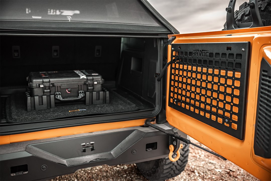 Omix-ADA Molle Cargo Panel, Off-Road, For Use to Store Commonly Used Tool and Accessories, Tailgate Mount, Powder Coat, Matte Black – HFB-08-010