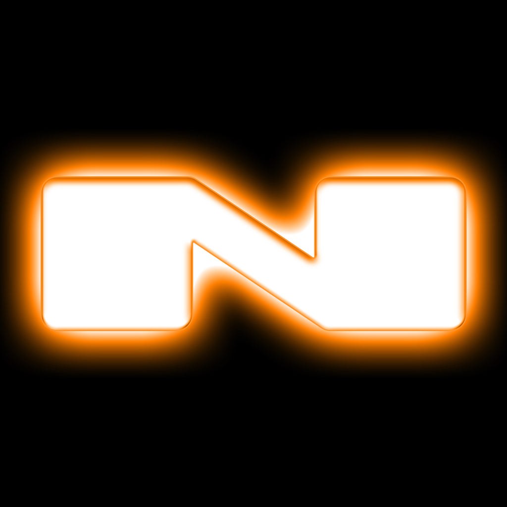 Oracle Lighting Emblem, Illuminated LED Letter Badge, Letter N, Matte White, 3-3/4 Inch X 1.4 Inch, Amber LED – 3140-N-005