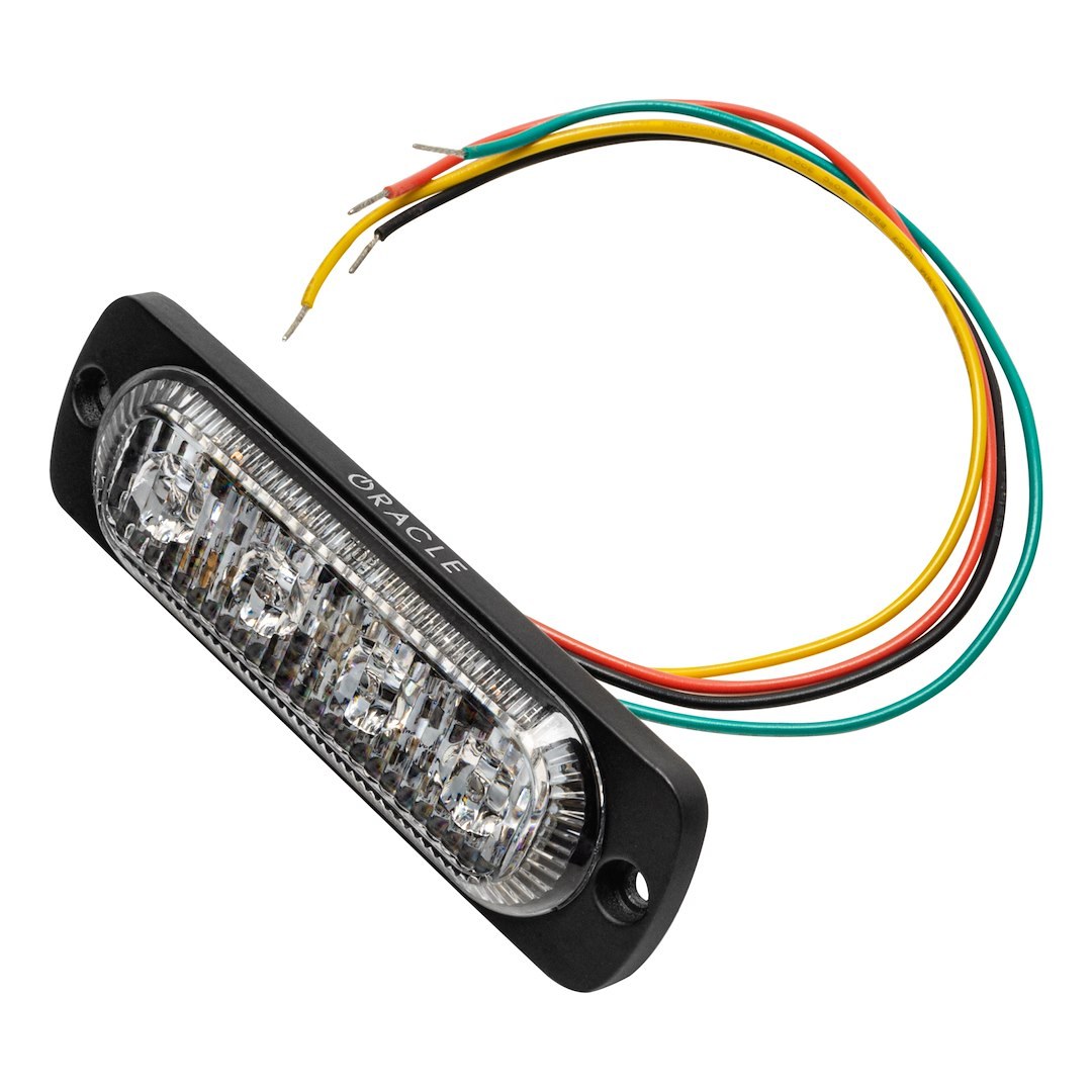 Oracle Lighting Strobe Light Kit, 4 LED Lights, Black Rectangular Hosuing, Clear Lens, White, Flush Mount, 12 to 24 Volt, 2 Watt – 3510-001