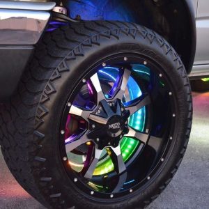 Oracle Lighting Wheel Light Ring, LED, Mount to Brake Dust Shield, 16.5 Inch Ring Diameter, Colorshift – Dynamic, Set of 4 – 4215-332