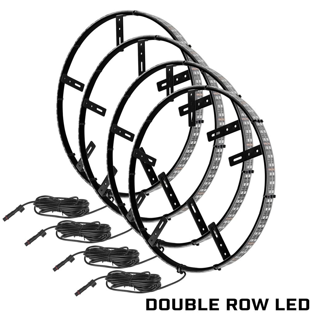 Oracle Lighting Wheel Light Ring, 2835 Leds, Mount to Brake Dust Shield, 16.5 Inch Ring Diameter, Double LED, White, Set of 4 – 4228-001