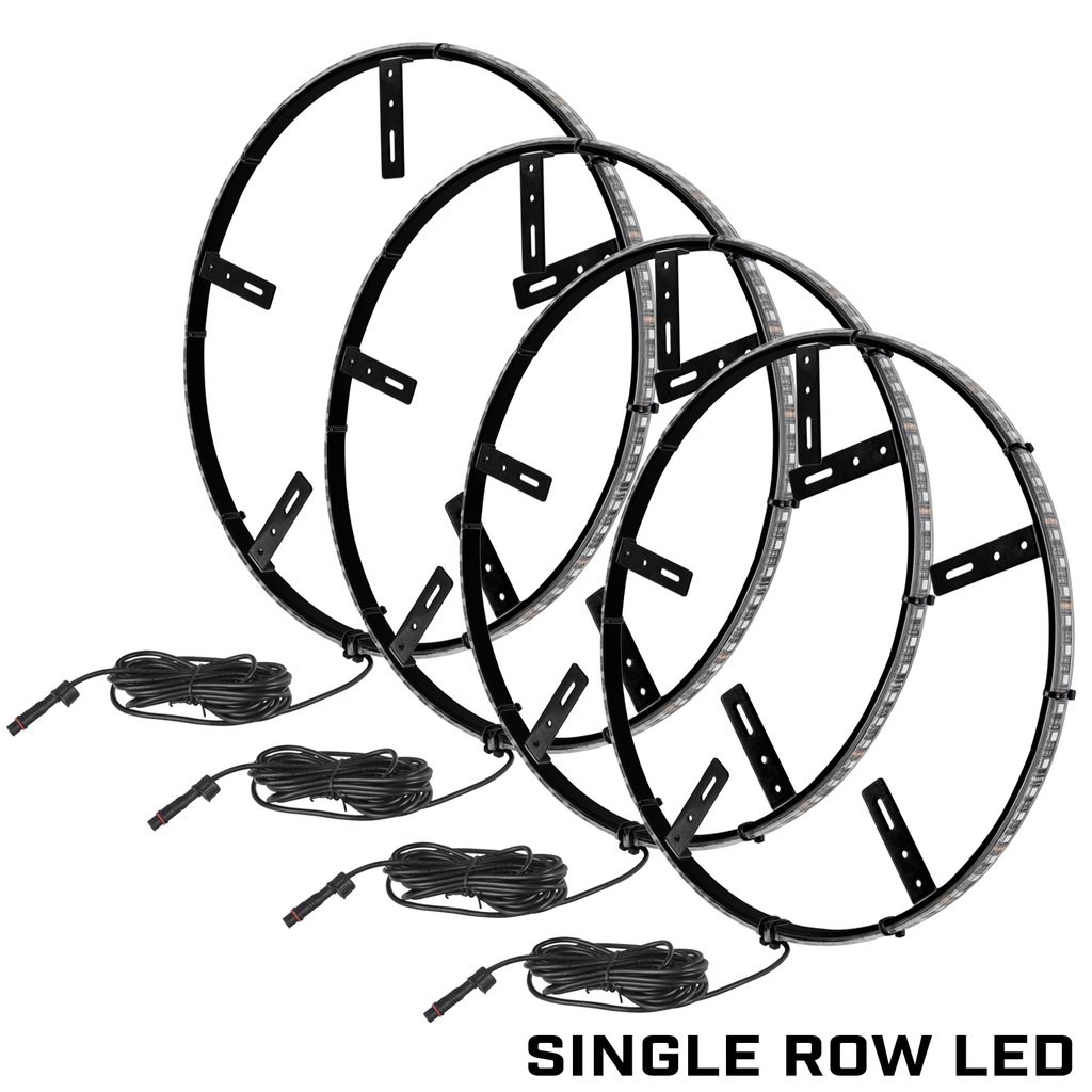 Oracle Lighting Wheel Light Ring, 2835 Leds, Mount to Brake Dust Shield, 16.5 Inch Ring Diameter, Double LED, Blue, Set of 4 – 4228-002
