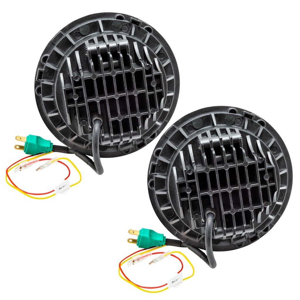 Oracle Lighting Headlight Assembly, LED Bulb, Sealed Beam, Colorshift – 2.0 Halo, Black Housing, Set of 2, 7 Inch Round – 5769-333