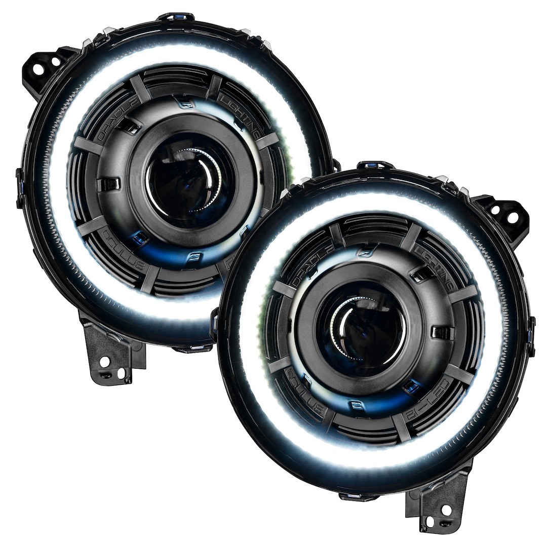 Oracle Lighting Headlight Assembly, Oculus ™, LED Bulb, Projector Beam with DRL, 36 Watts, Black Housing, Colorshift, DOT/ SAE Certified – 5839-023